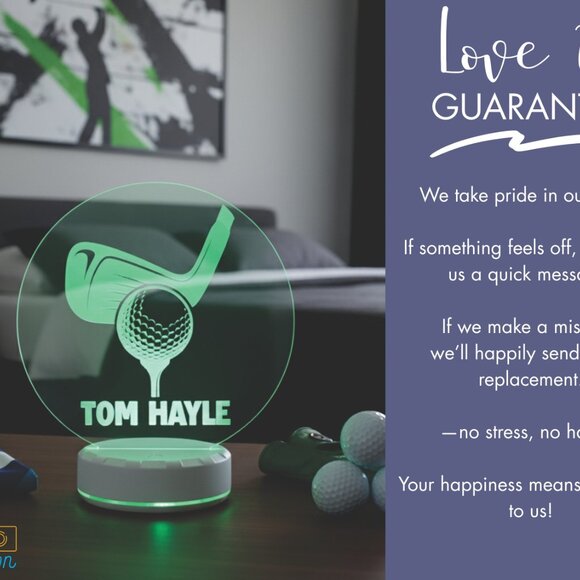 Personalized Golf LED Night Light for Golf Lovers - Picture 6 of 8